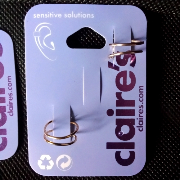 Claire's Ear Cuffs Silver Snake & Gold Tone Ring Ear Cuffs Sensitive Solutions - Picture 3 of 6